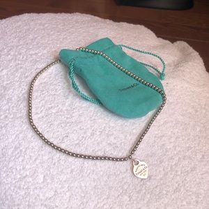 Tiffany bead necklace 16” silver